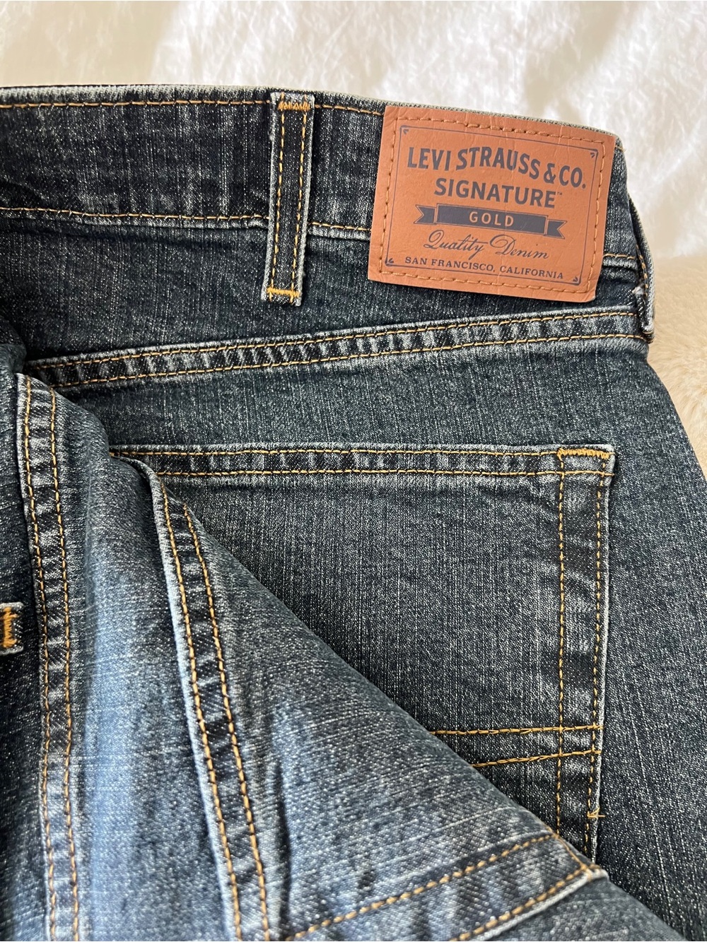 Levi Strauss Signature Gold Men's Dark Blue Denim Jeans. 40X30. EUC.